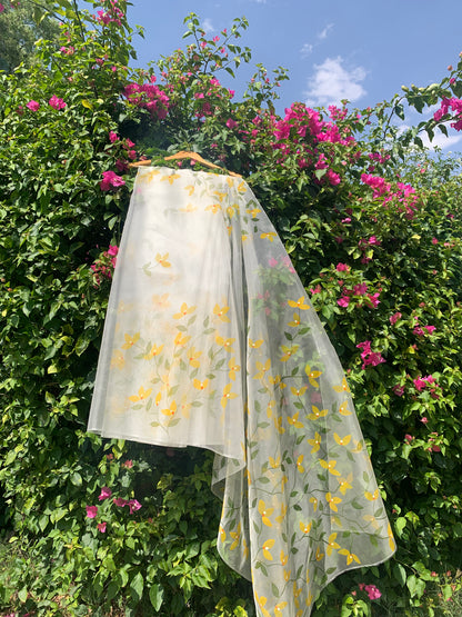 Bougainvilleas Organza Saree