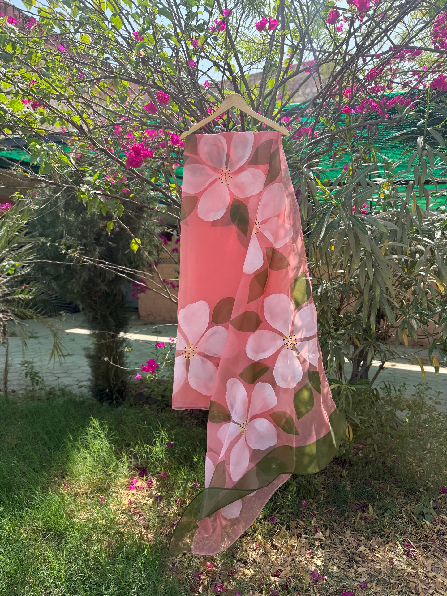 Hibiscus Organza Saree