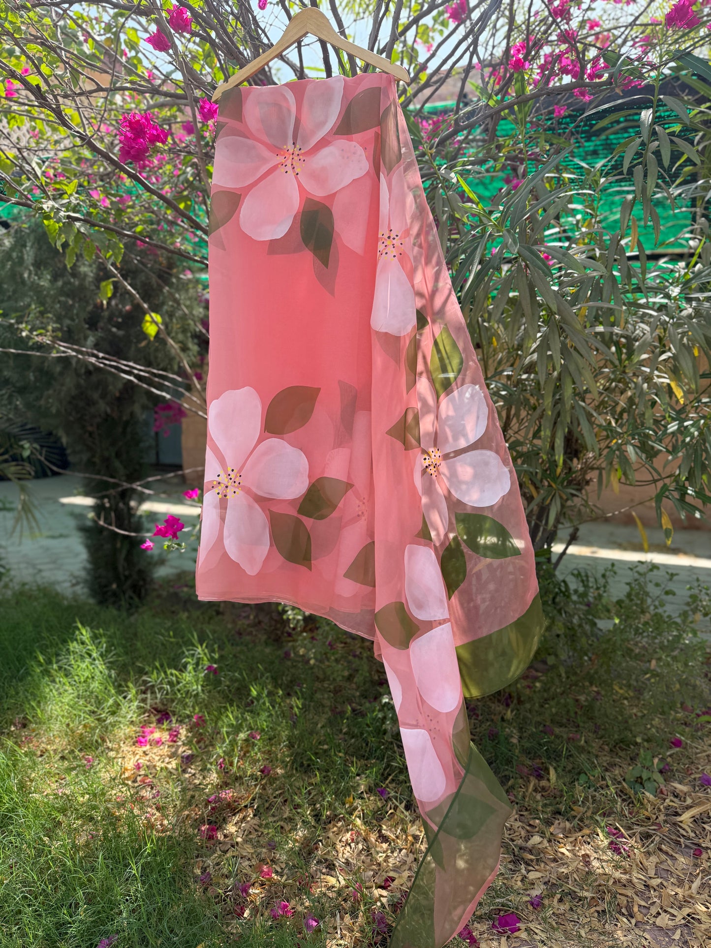 Hibiscus Organza Saree