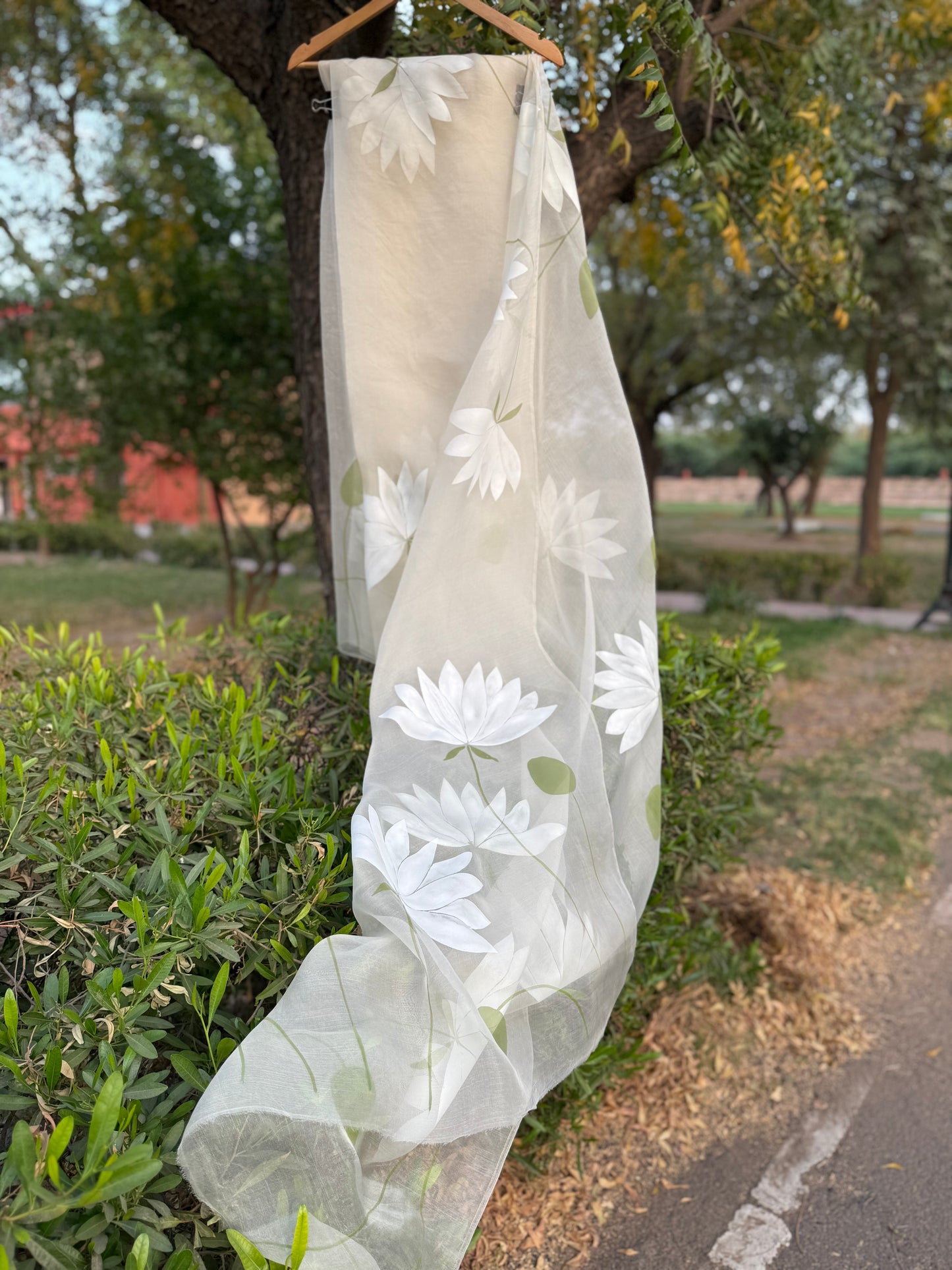 White Lotus Organza Saree