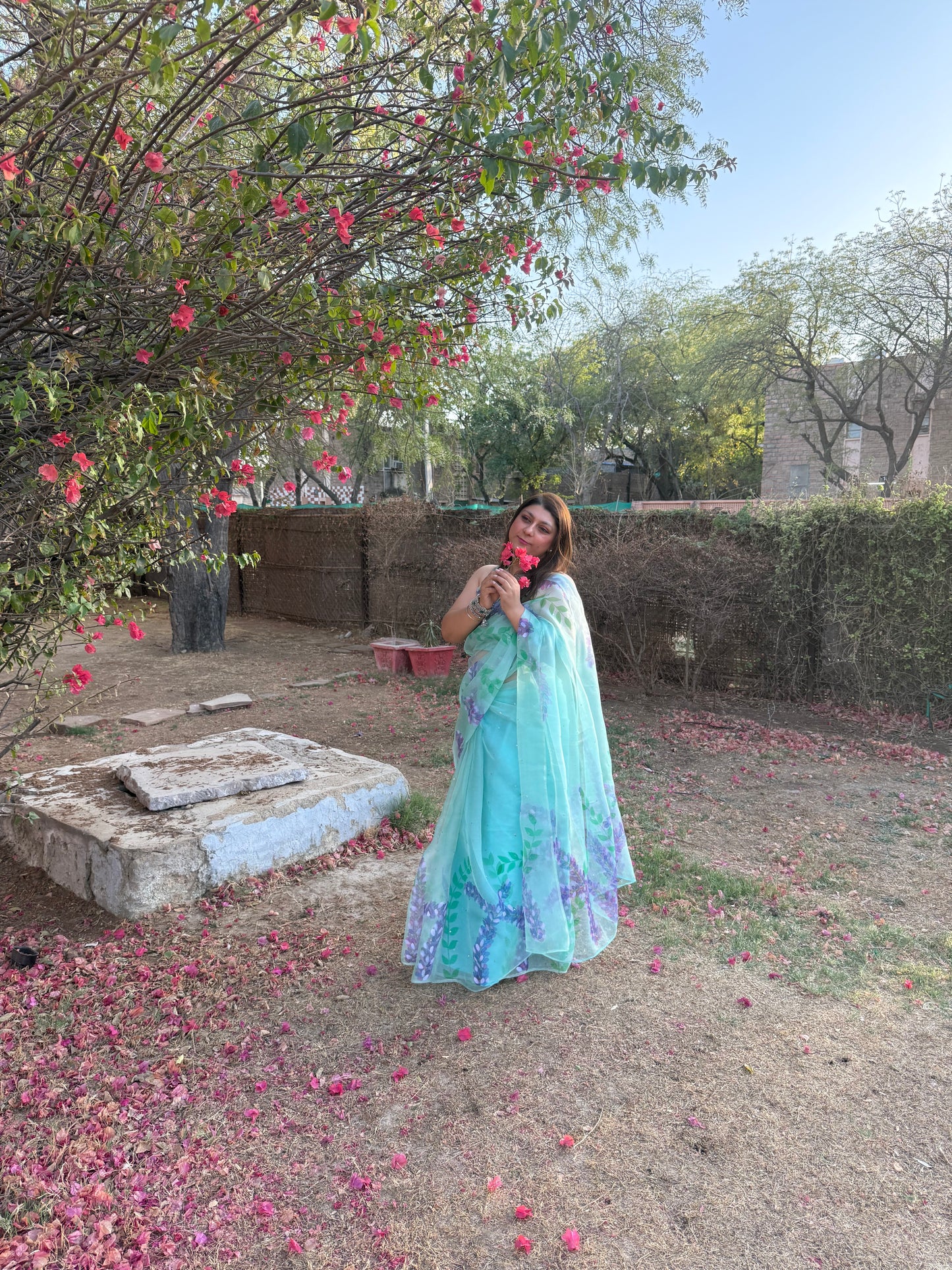 Lavender Organza Saree