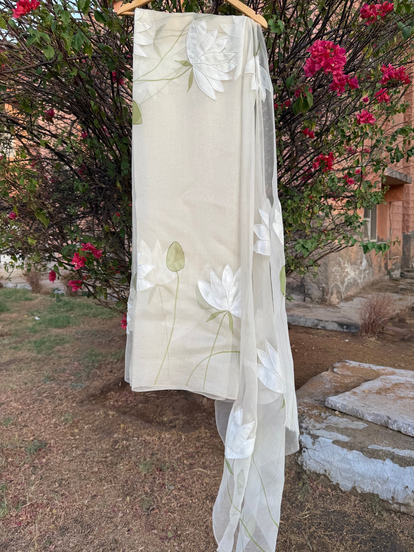 White Lotus Organza Saree
