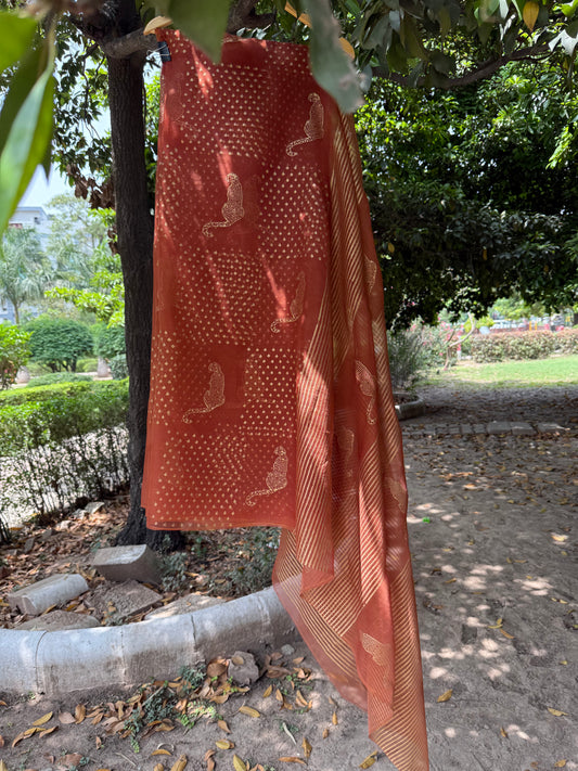 Leopard Organza Saree