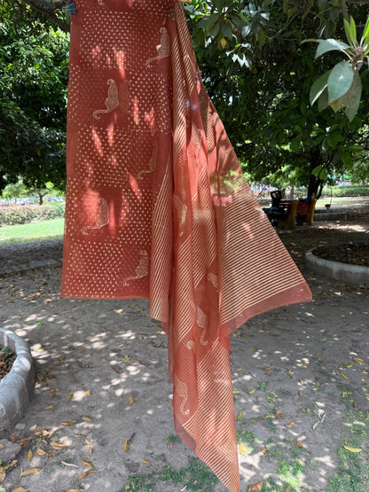 Leopard Organza Saree