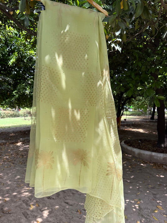 Palm Tree Organza Saree