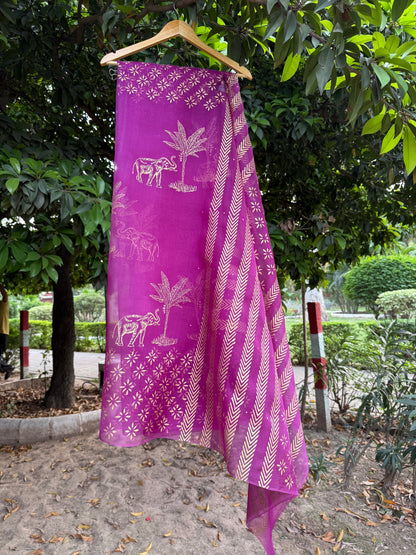 Elephant & Tree Organza Saree