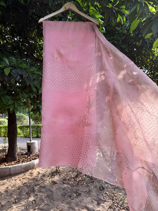 Elephant & Tree Organza Saree