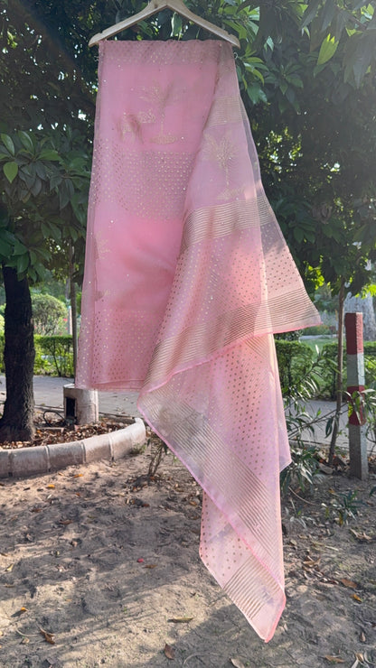 Elephant & Tree Organza Saree