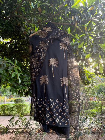 Palm Tree Chiffon Suit