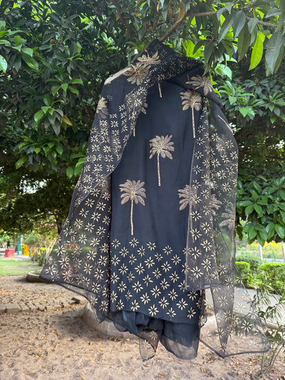 Palm Tree Chiffon Suit