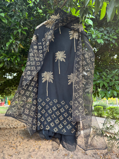 Palm Tree Chiffon Suit