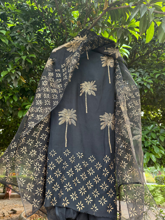 Palm Tree Chiffon Suit