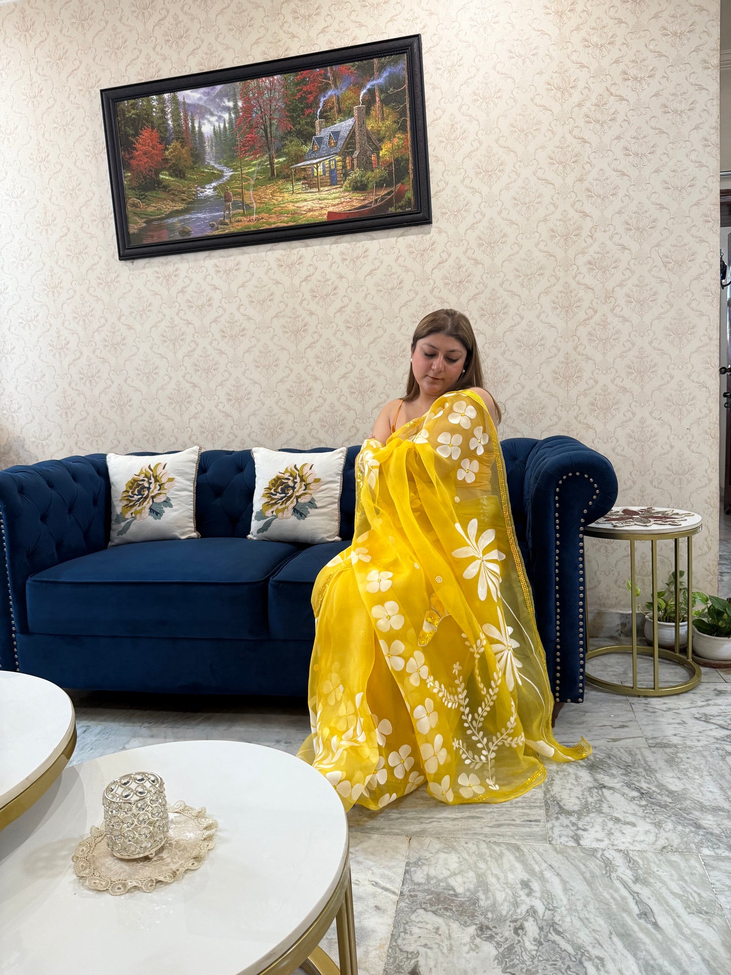 Multi Floral Organza Saree