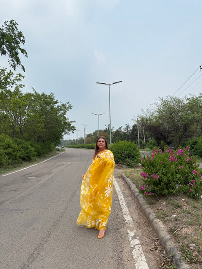 Multi Floral Organza Saree