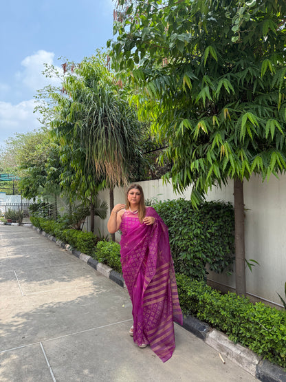 Elephant & Tree Organza Saree