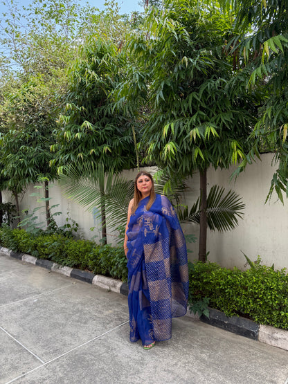 Elephant & Tree Organza Saree
