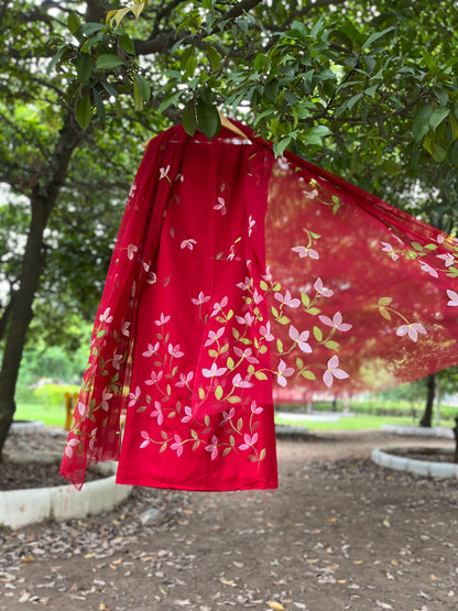 Bougainvilleas Chiffon Suit