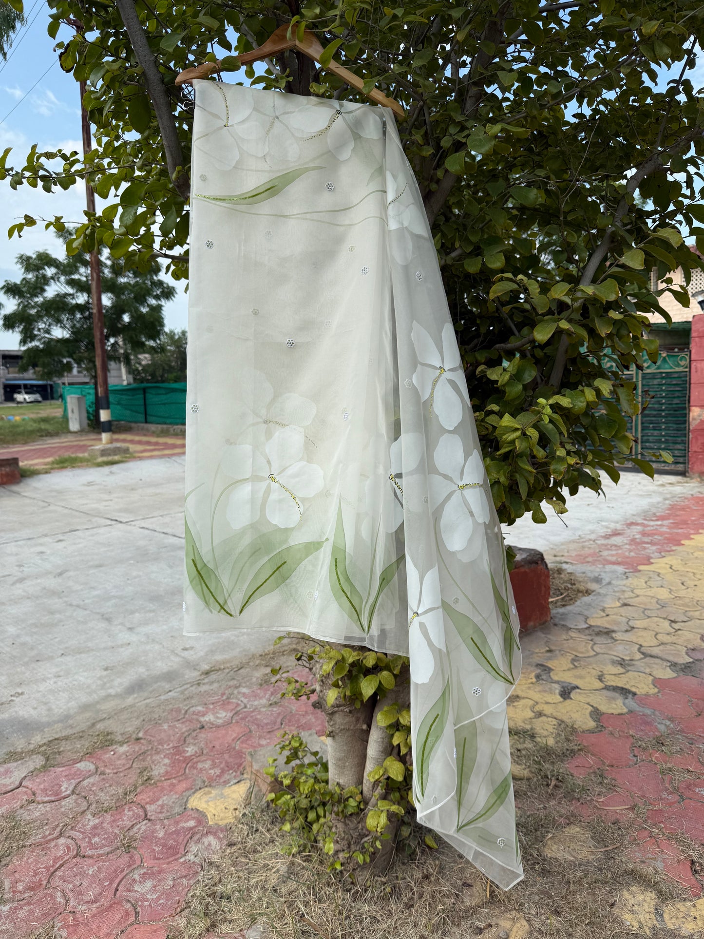 Hibiscus Organza Saree