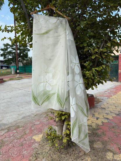 Hibiscus Organza Saree