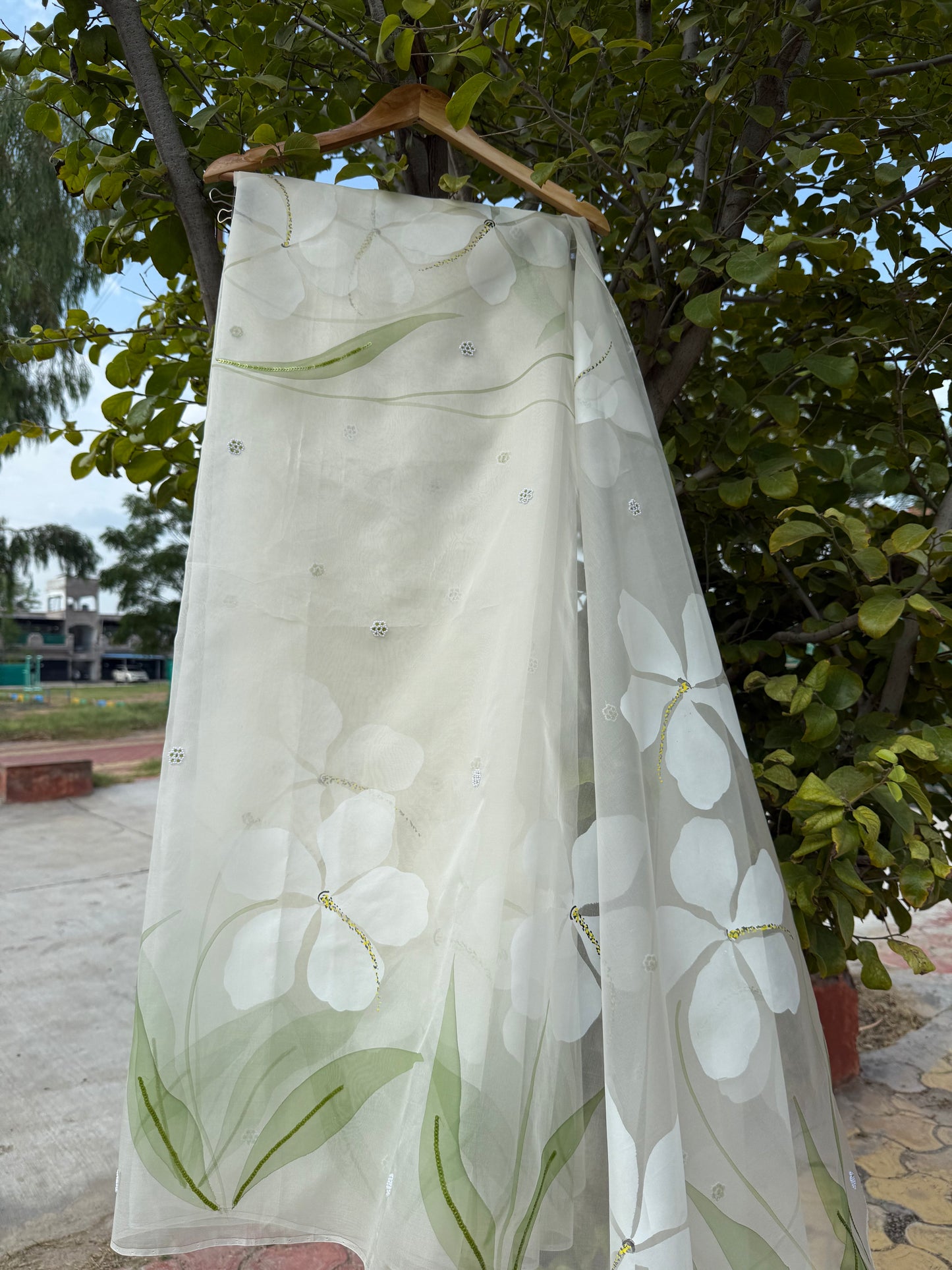 Hibiscus Organza Saree