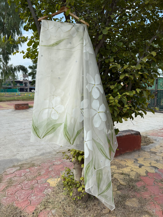 Hibiscus Organza Saree