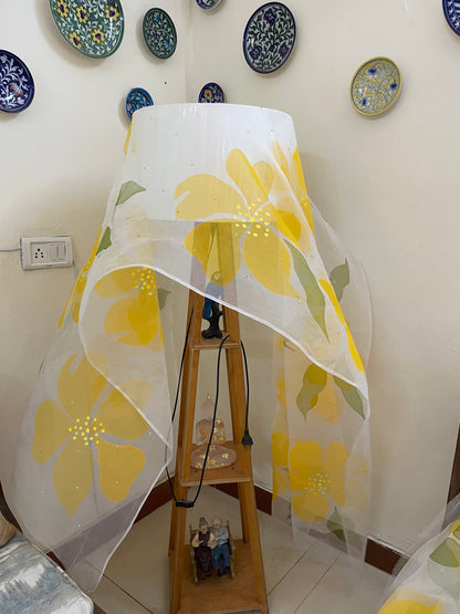 Big Hibiscus Organza Lehenga