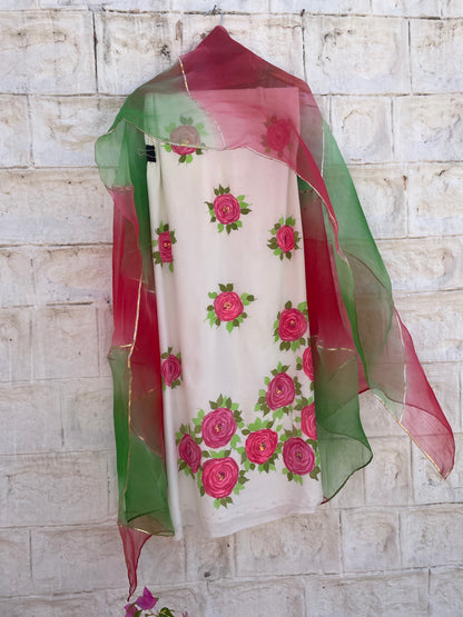 Roses Crepe Suit