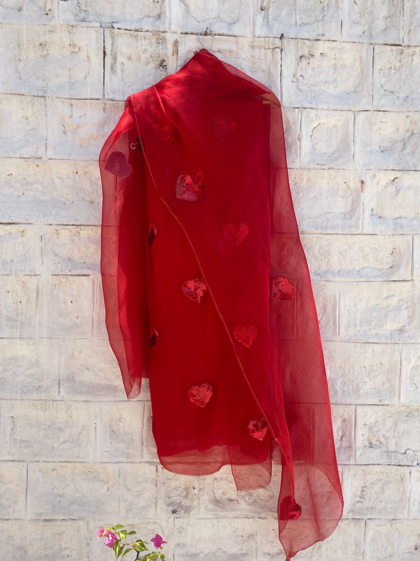 Sequins Heart Chiffon Suit