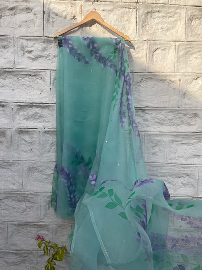 Lavender Organza Saree