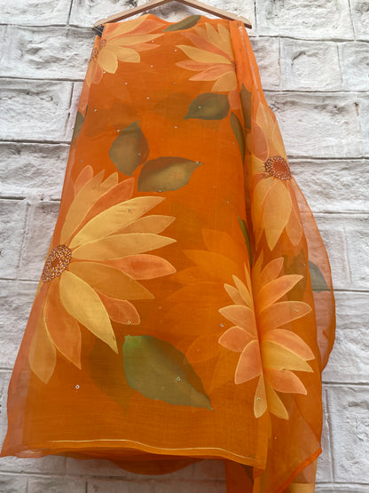 Sunflower Organza Saree