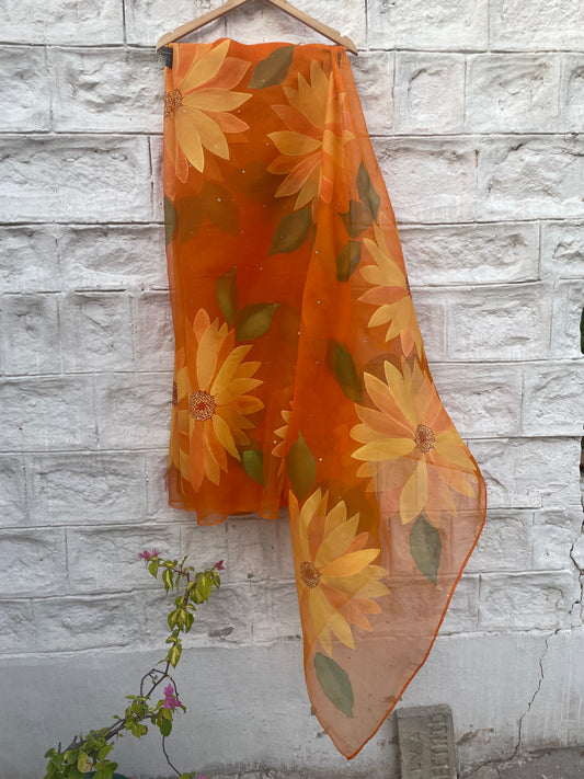Sunflower Organza Saree