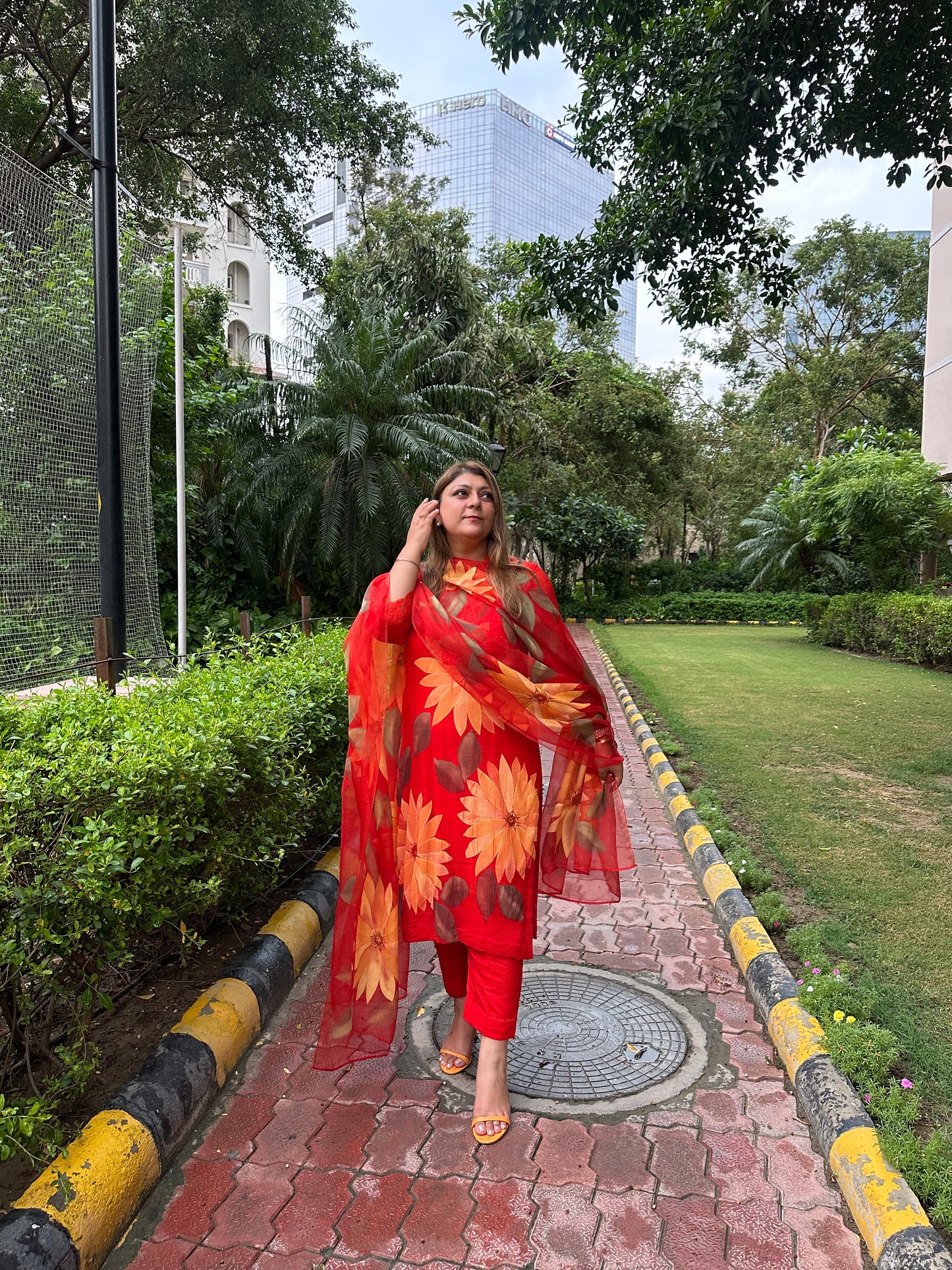 Sunflower Chiffon Suit