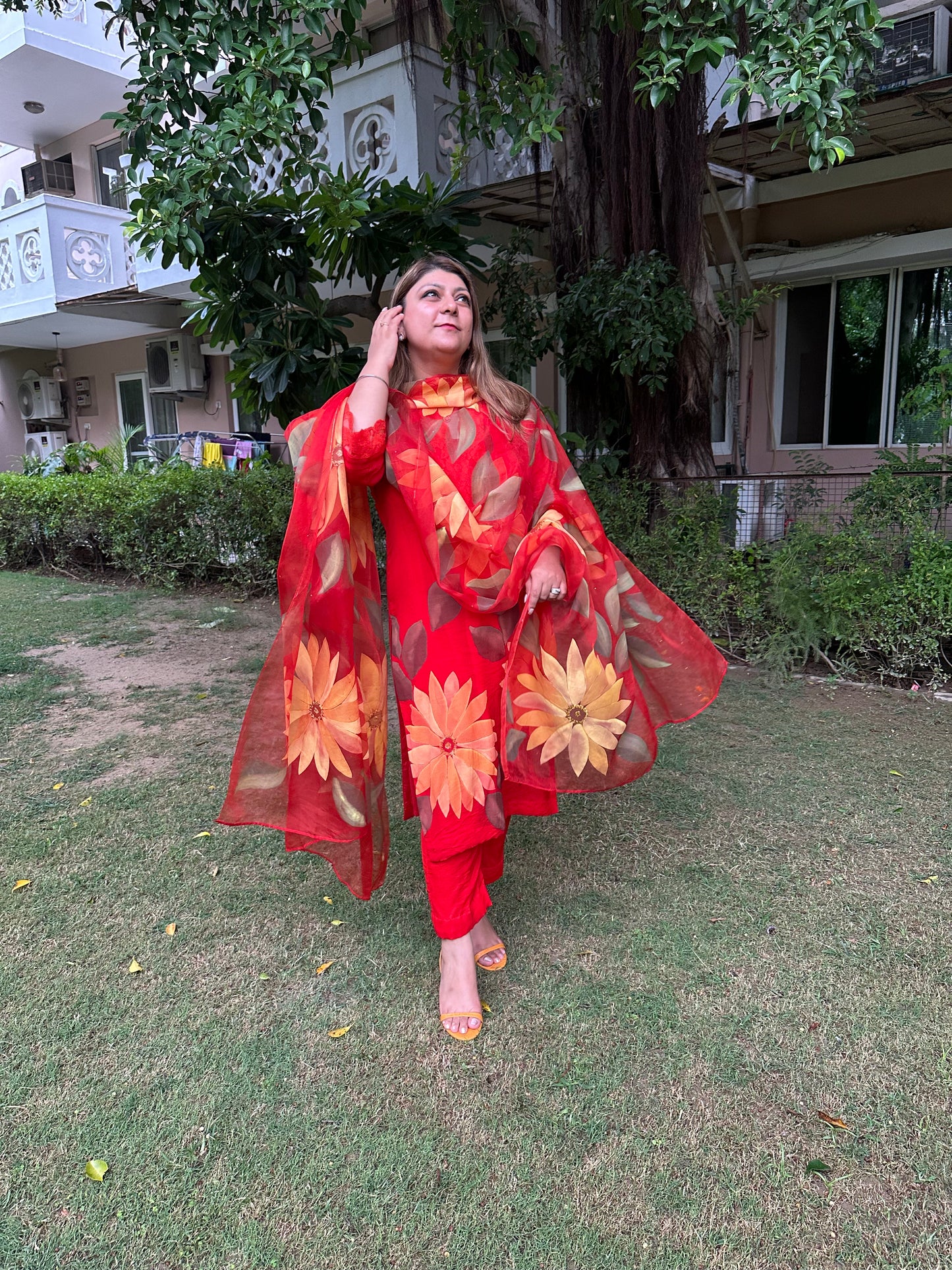 Sunflower Chiffon Suit