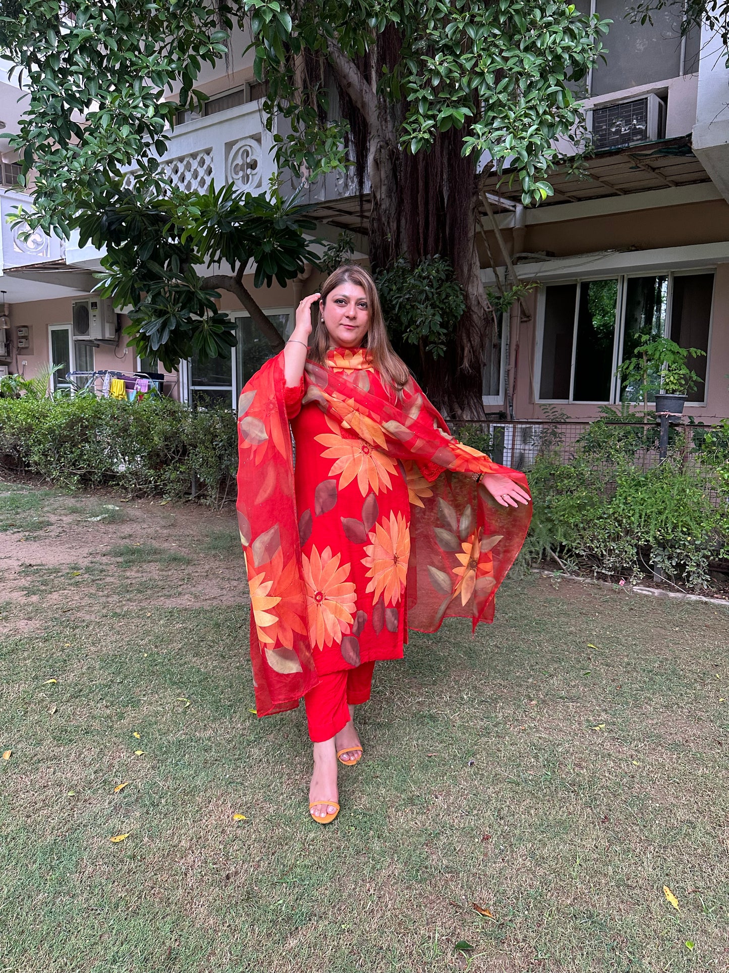 Sunflower Chiffon Suit