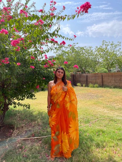 Sunflower Organza Saree