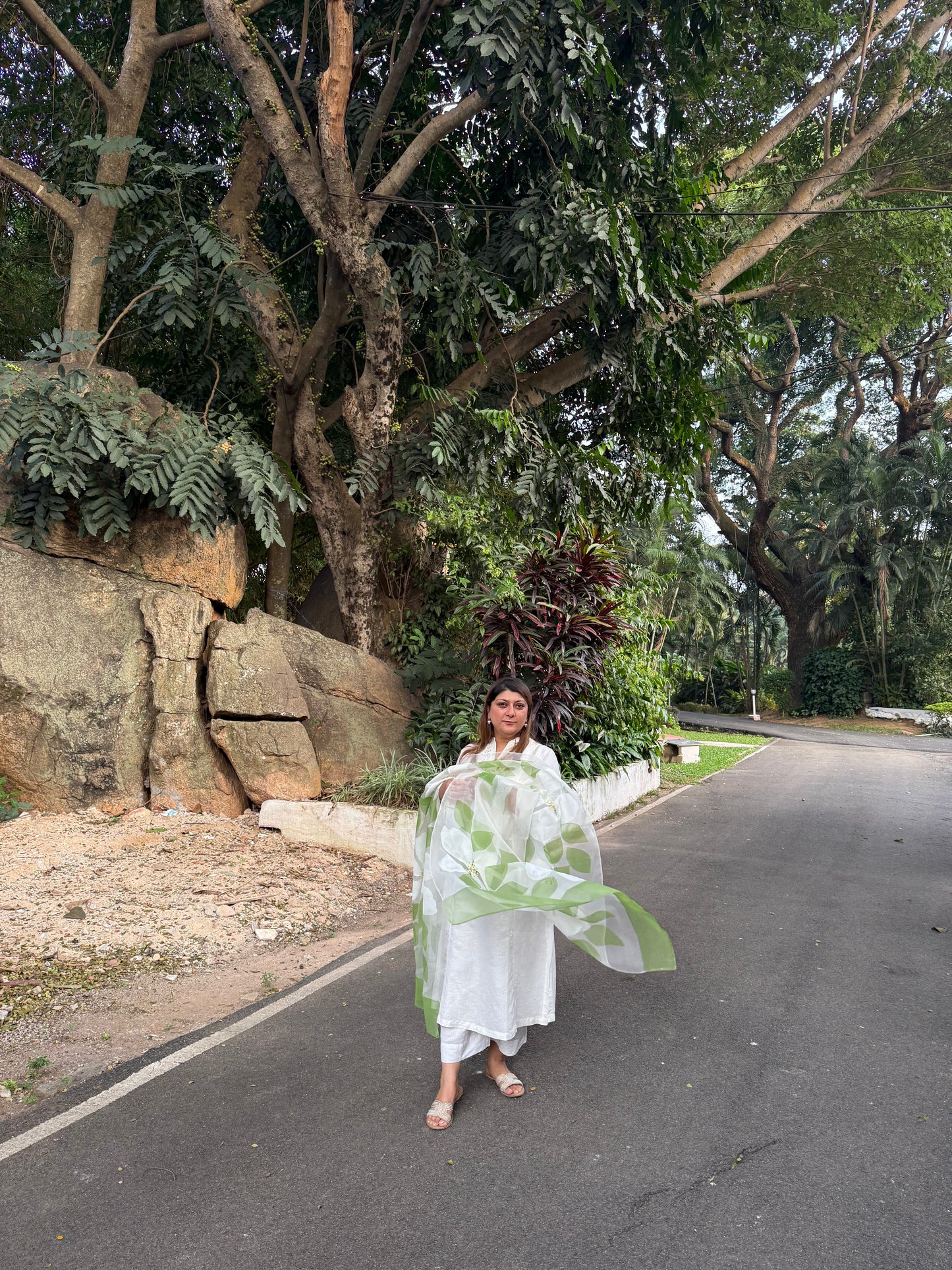 Hibiscus Organza Dupatta