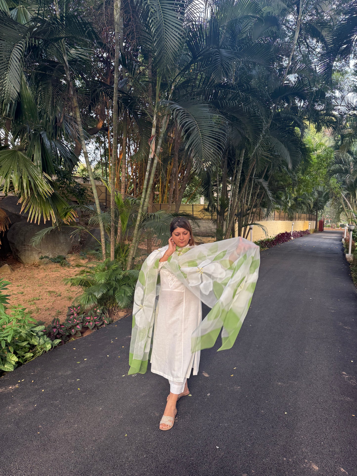 Hibiscus Organza Dupatta