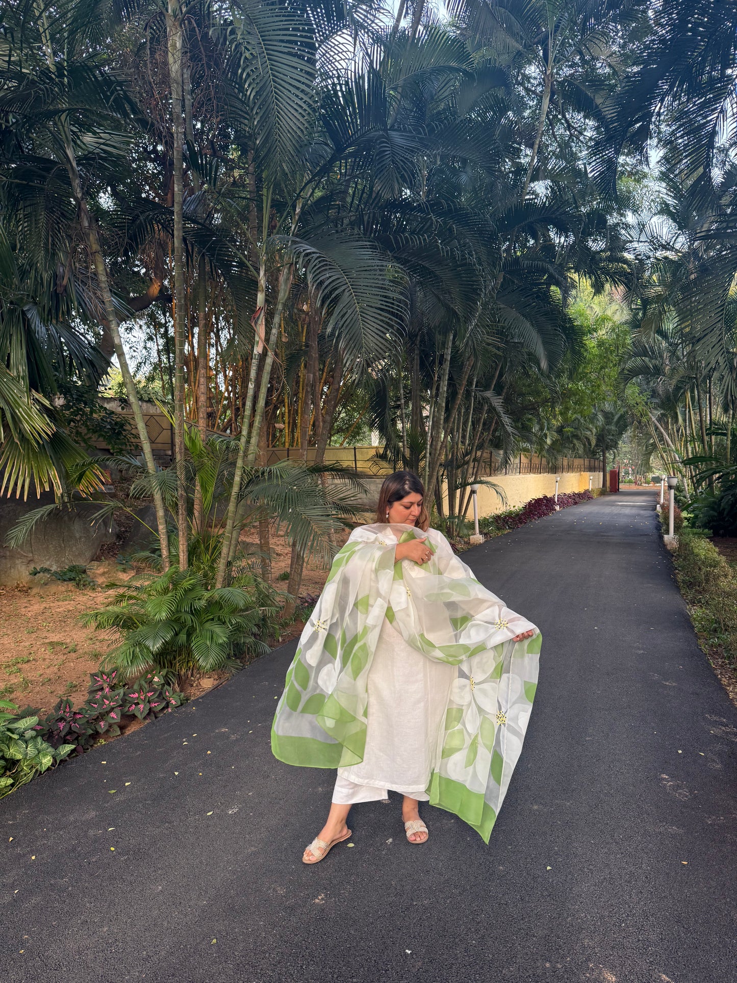 Hibiscus Organza Dupatta