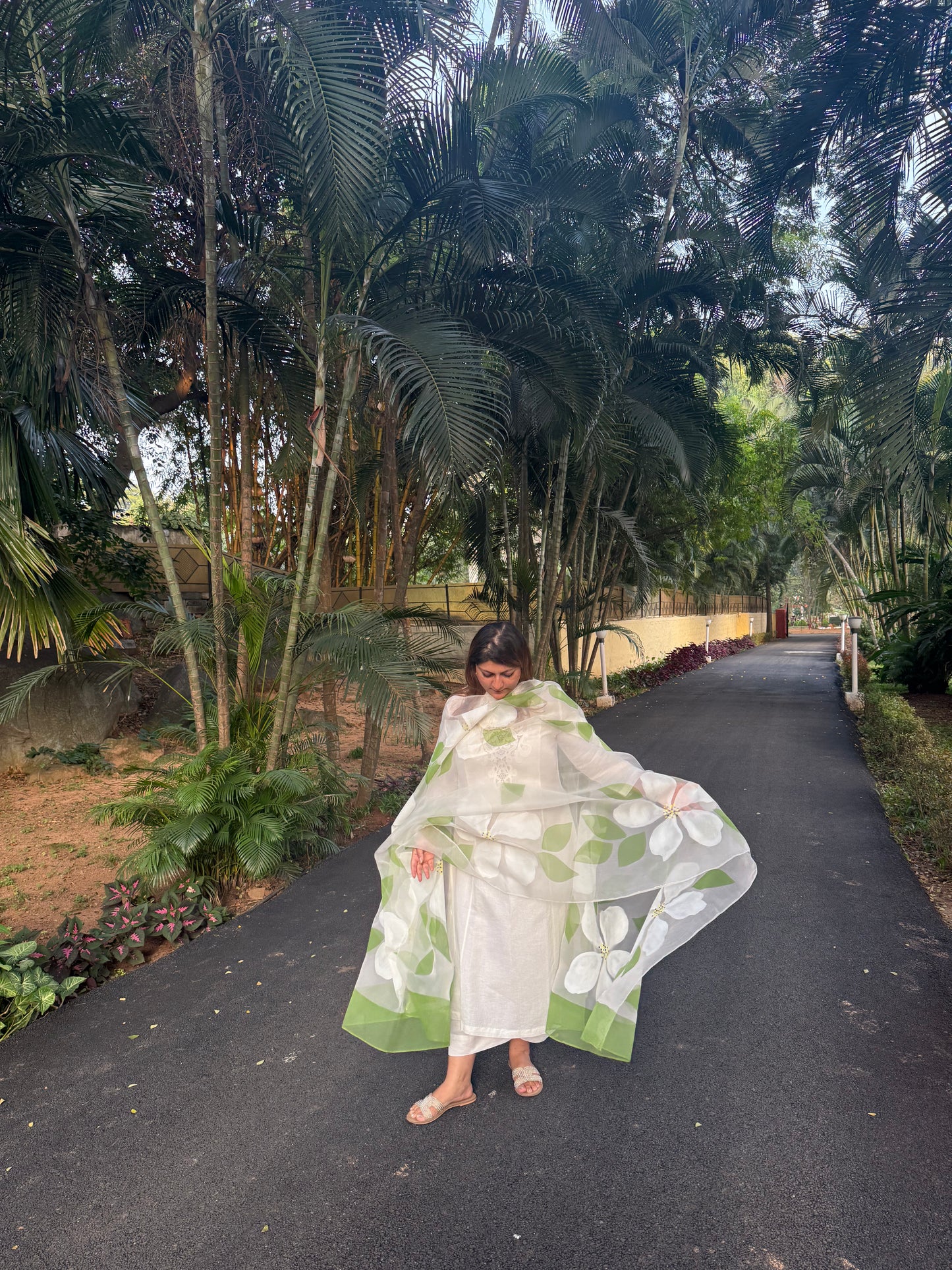 Hibiscus Organza Dupatta