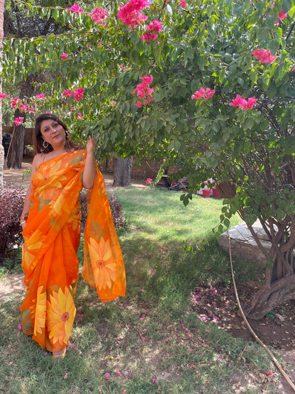 Sunflower Organza Saree