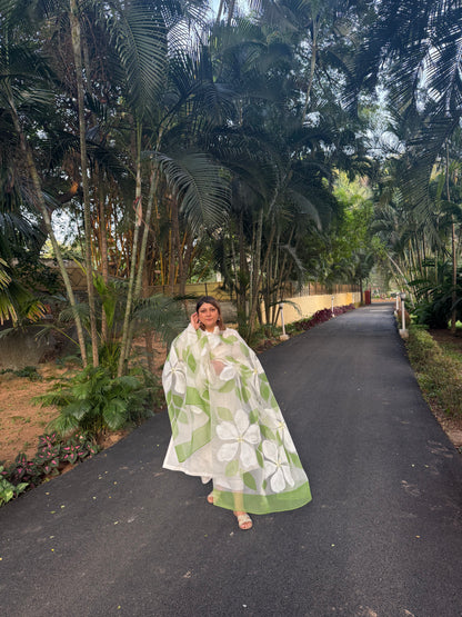 Hibiscus Organza Dupatta