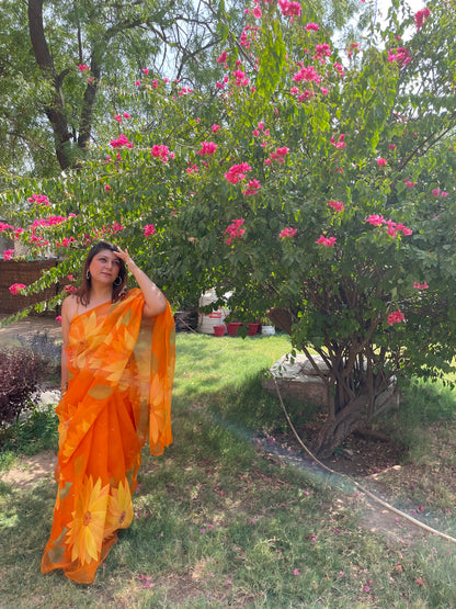 Sunflower Organza Saree