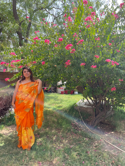 Sunflower Organza Saree