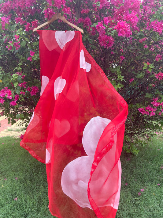 Heart Organza Saree