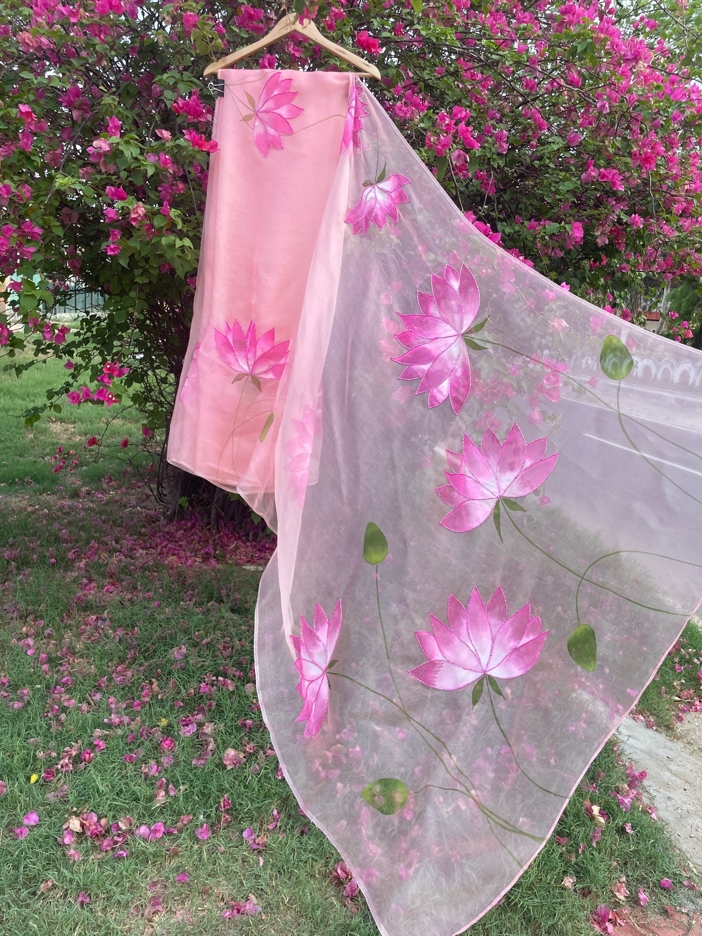 Lotus Orgaza Saree