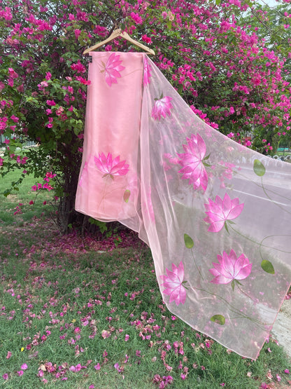 Lotus Orgaza Saree