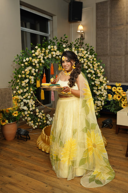 Sunflower Organza Lehenga