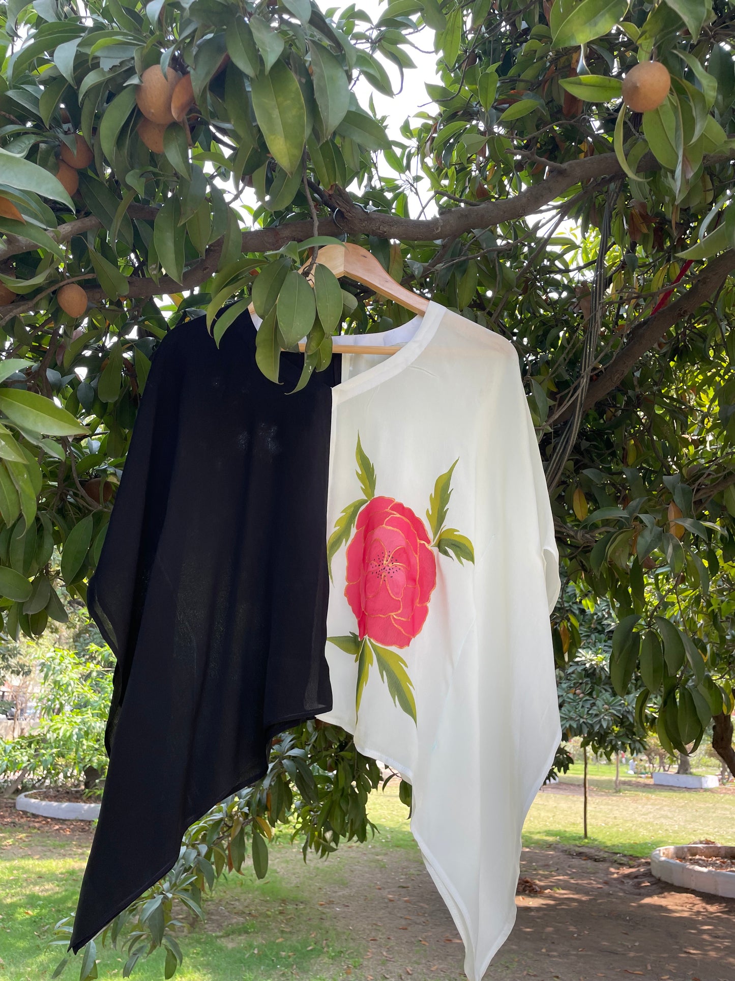 Black & white Crepe Kaftan