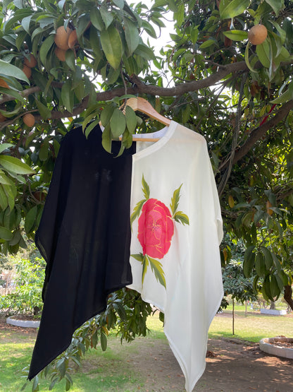 Black & white Crepe Kaftan