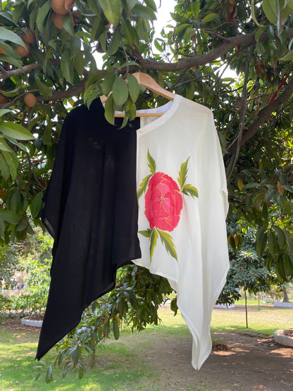 Black & white Crepe Kaftan